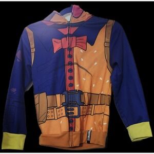 Fortnite Boys Hoodie Jacket with Full Zip Face Mask Beef Boss Size Medium
